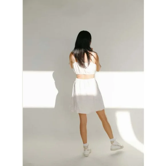 Faithfull the Brand | Zumi Cutout Mini Dress in Plain Shell Size 10 - Picture 2 of 12